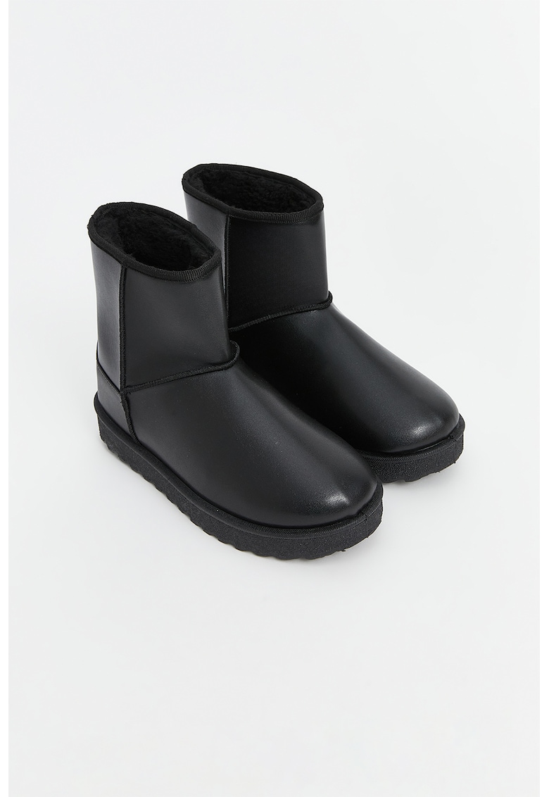 Ghete slip-on cu model uni - Negru