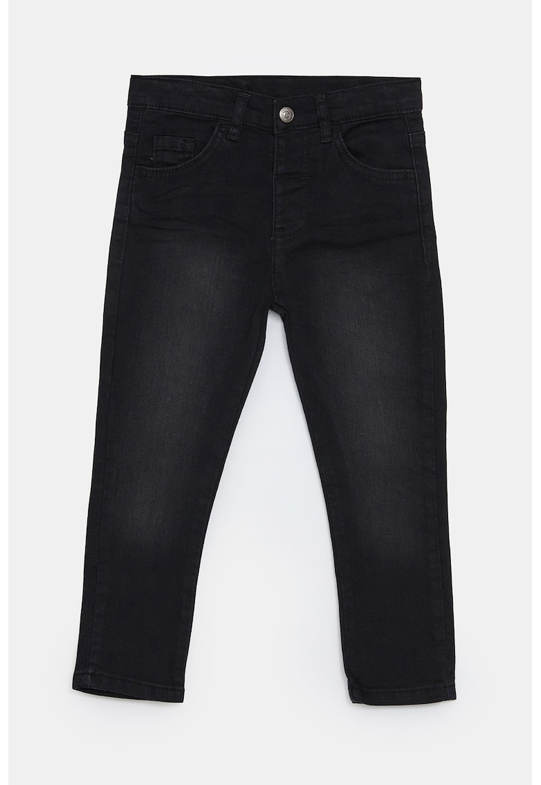 Blugi regular fit cu aspect decolorat