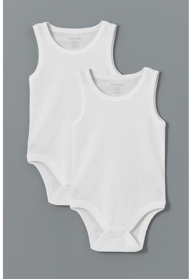 Set de body-uri din bumbac - 2 Piese - Alb optic