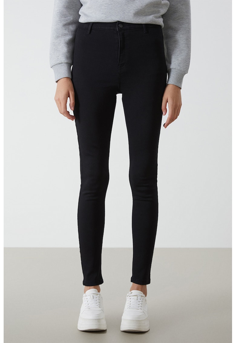 Blugi super skinny cu talie medie