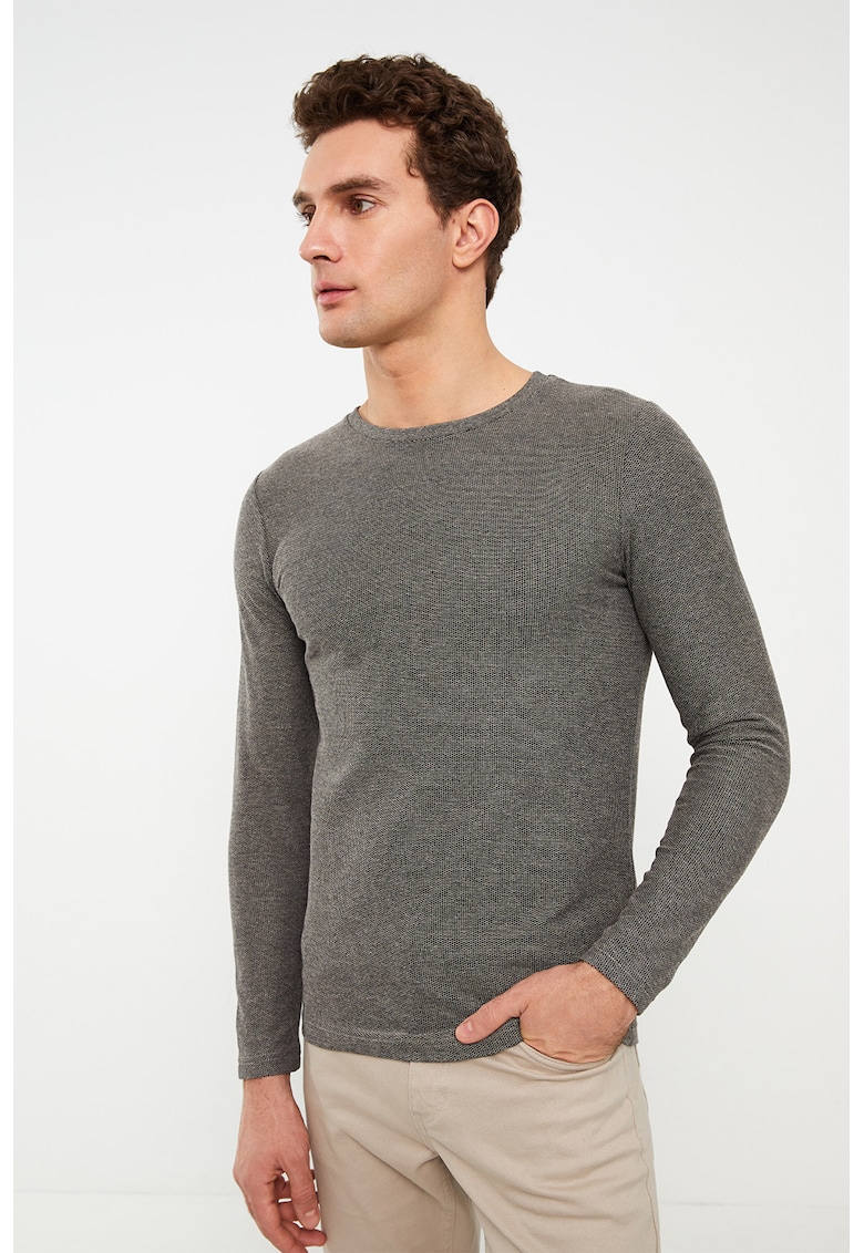 Pulover slim fit - Gri inchis