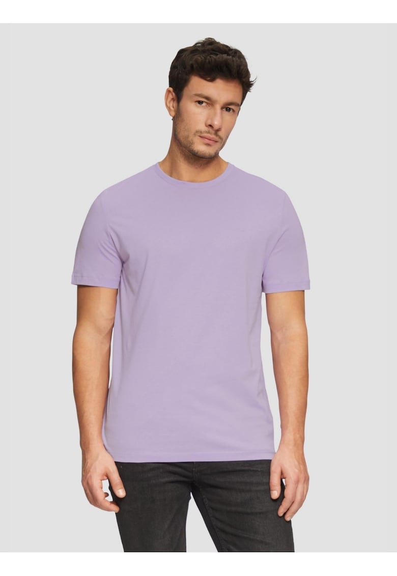 Tricou barbati din bumbac cu decolteu la baza gatului - logo -