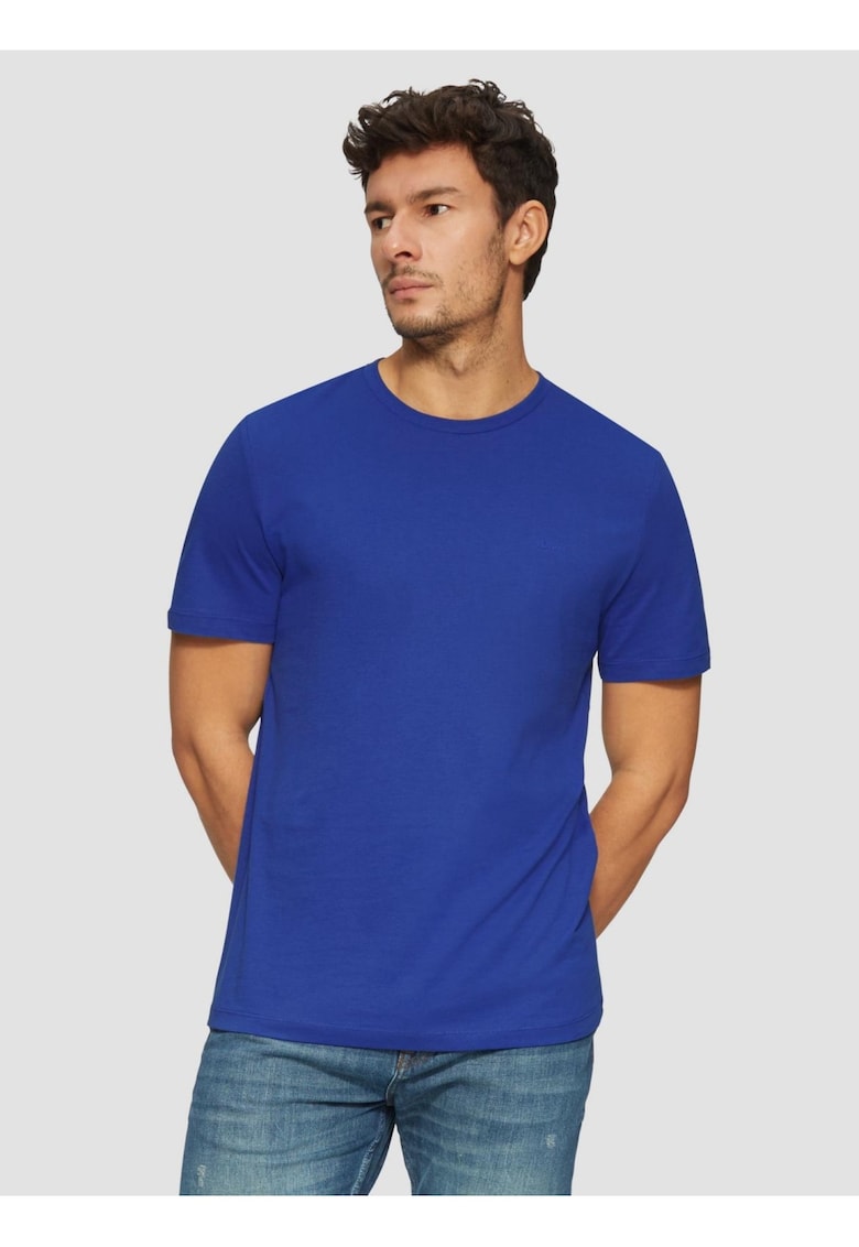 Tricou barbati din bumbac cu decolteu la baza gatului - logo -