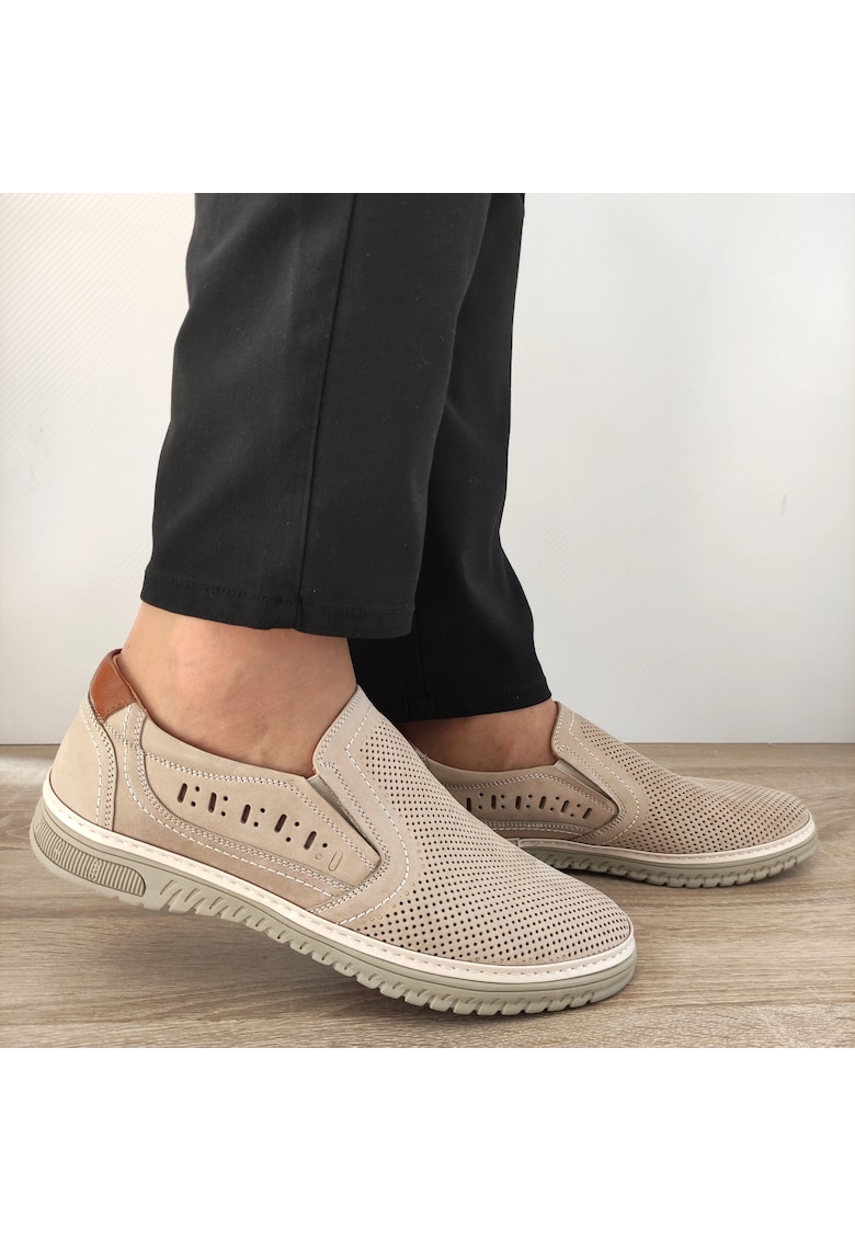 Pantofi Perforati Barbati F15431-5 Apricot - 40 - Apricot