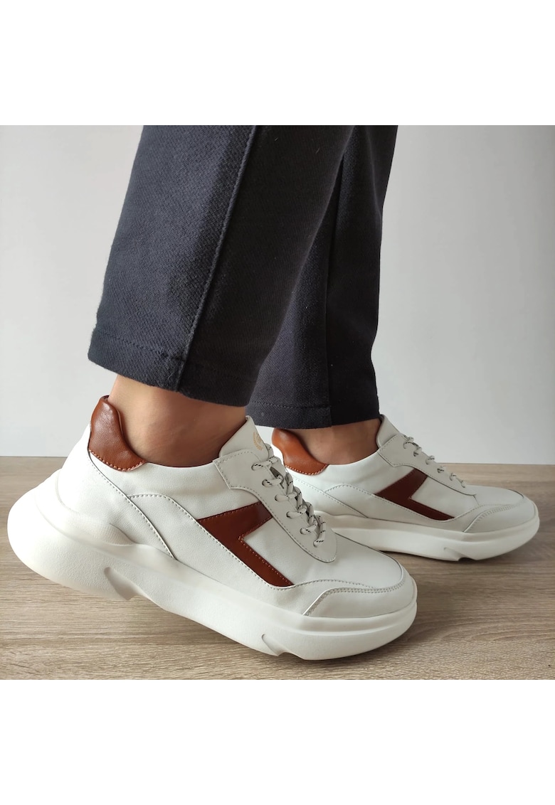 Pantofi Casual Barbati Gb1950-53 Alb + Maro - Alb + Maro