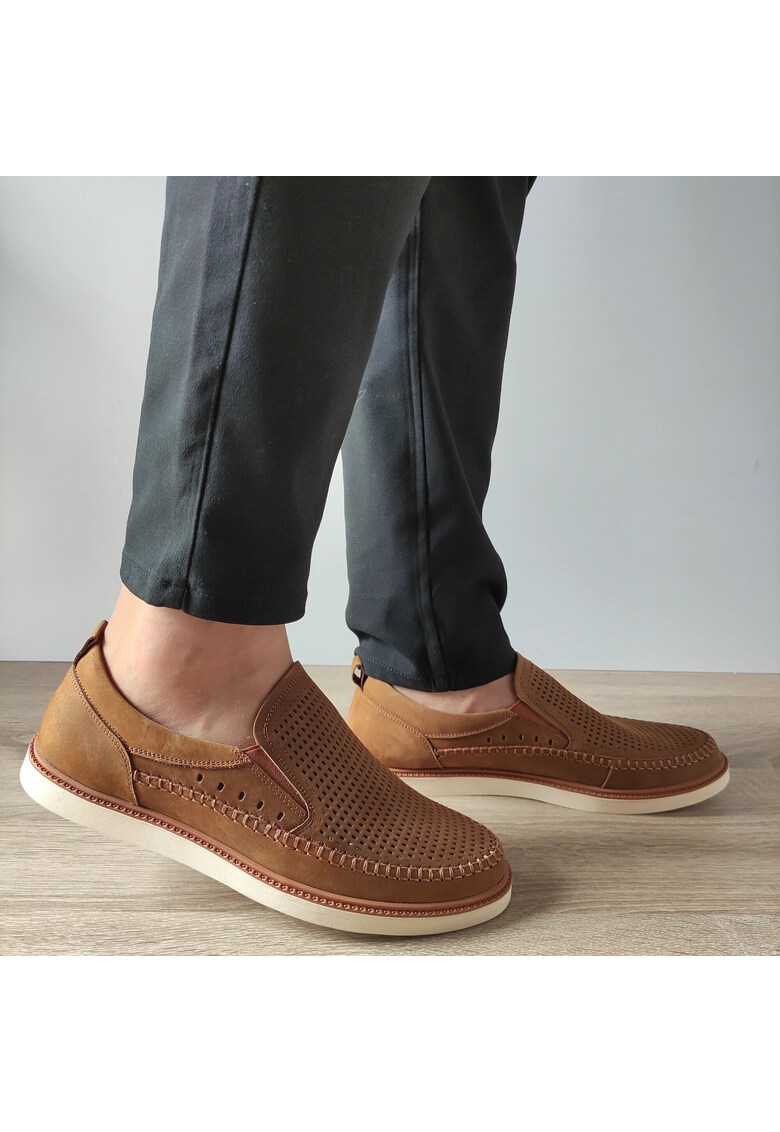 Pantofi Perforati Barbati Z1248703-5 Taupe - Taupe - Bej