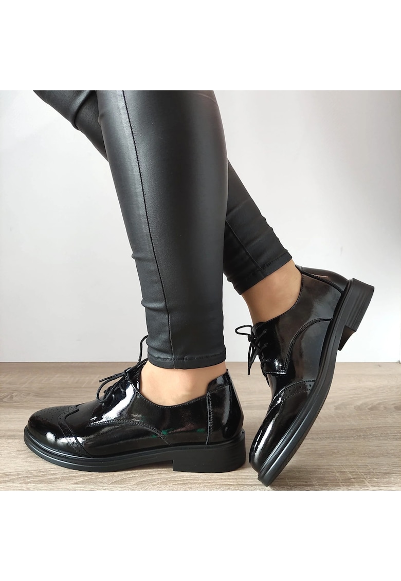Pantofi Casual Dama 30557-22 Negri Lac - Negru Lac - Negru