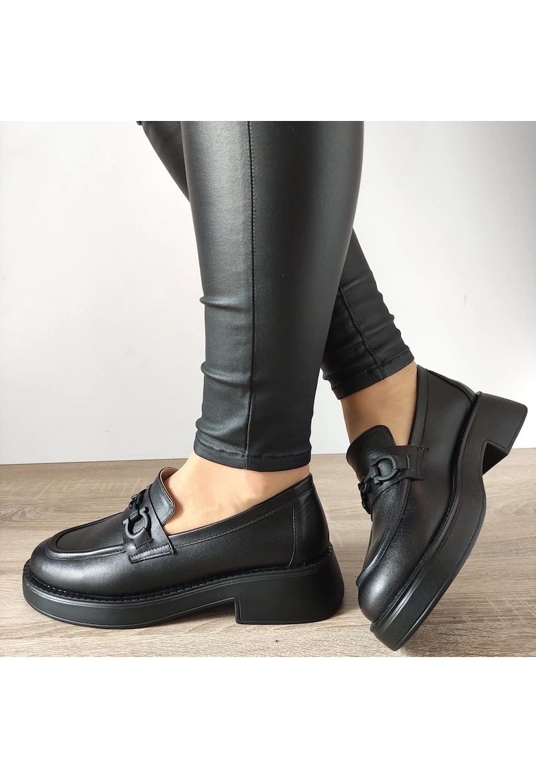 Pantofi Casual Dama 3116-1 Negri Lac - Negru - Negru