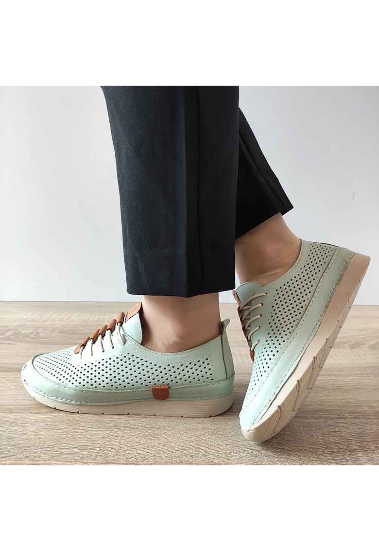 Pantofi Perforati Dama 24058 Verde Mint - Verde Mint