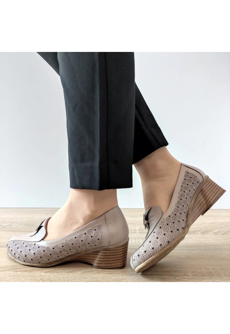 Pantofi Perforati Dama Z21-05 Roz Bej Vizon - Roz Bej Vizon - Roz/Nude