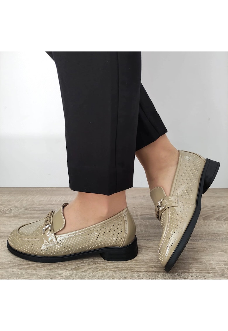 Pantofi Perforati Dama 3092 Kaki Lac - Kaki Lac - Kaki