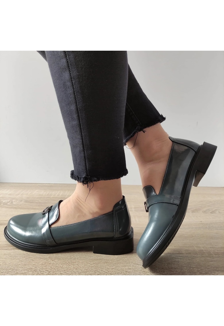 Pantofi Casual Dama Q11520-7 Gri Lac - Gri Lac - Gri