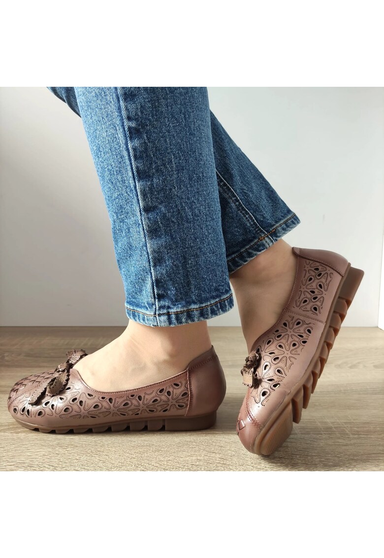 Pantofi Perforati Dama 106 Apricot - Apricot - Apricot