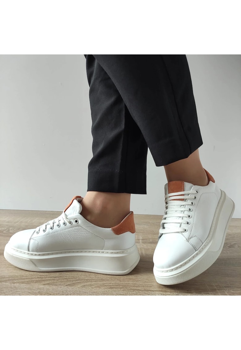 Pantofi Casual Dama 3602-2 Albi + Roz - Alb + Roz - Alb/Roz