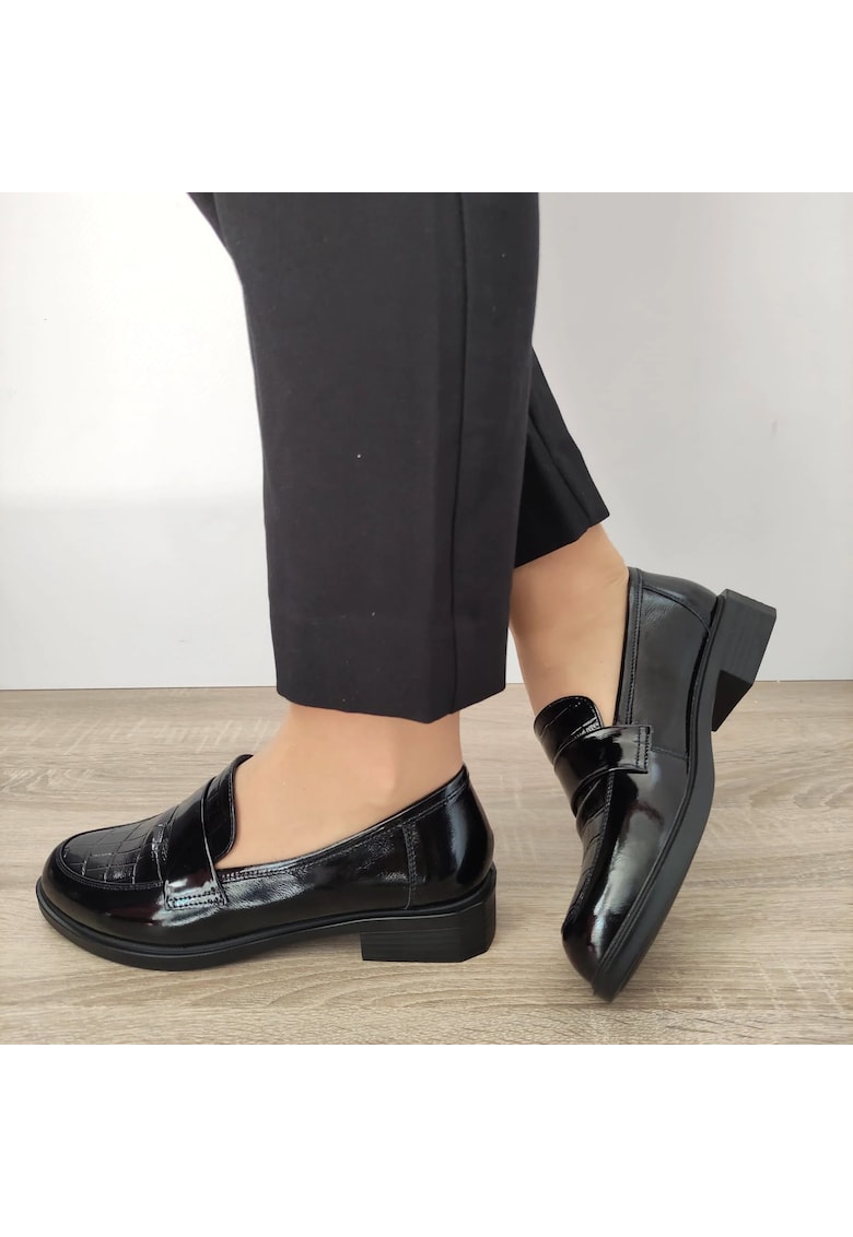 Pantofi Casual Dama 440007 01-L Negri Lac - Negru
