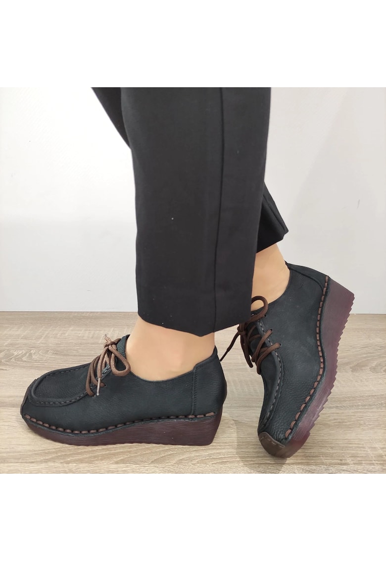 Pantofi Perforati Dama 33196Wtp Negri - Negru - Negru