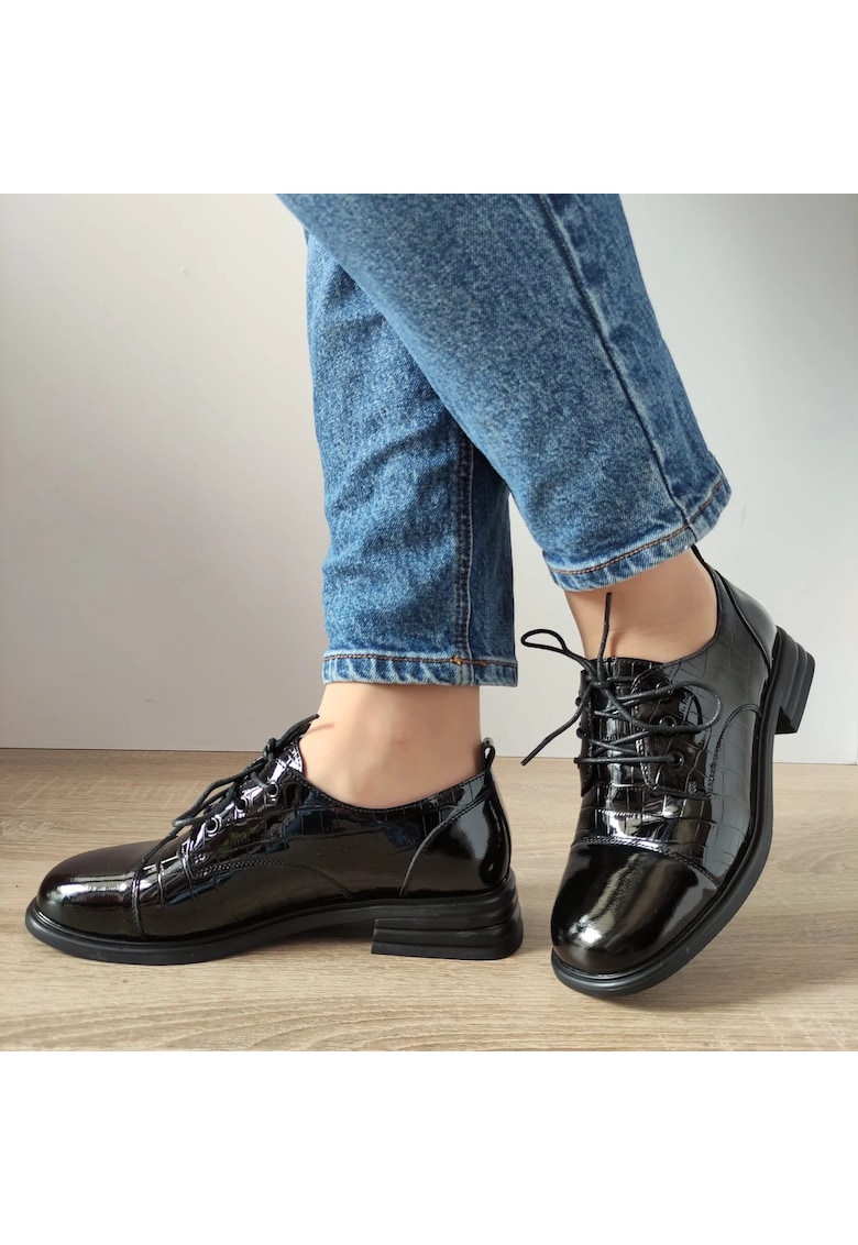 Pantofi Casual Dama S75785-1L Negri Lac - Negru Lac - Negru - FORMAZIONE - imagine 1