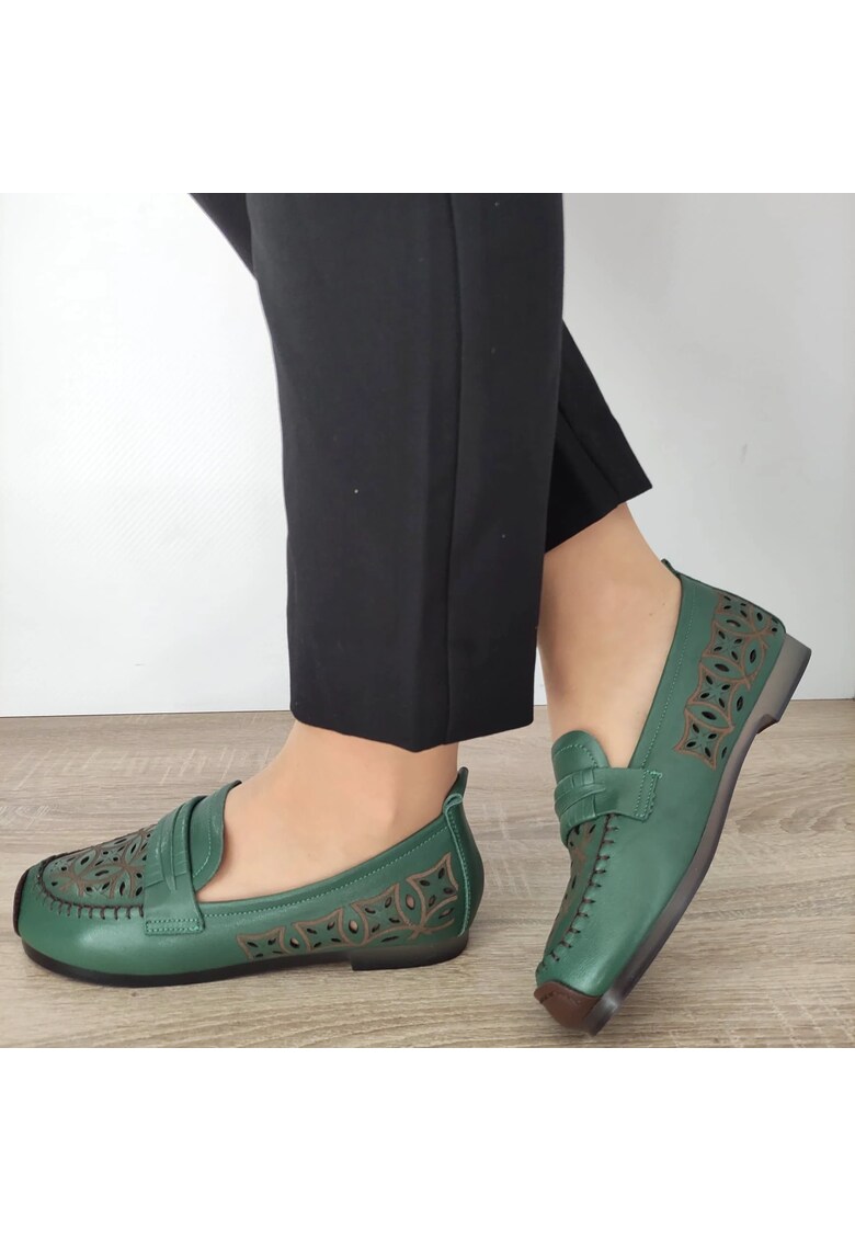 Pantofi Perforati Dama Lqn03 Verzi - Verde - Verde