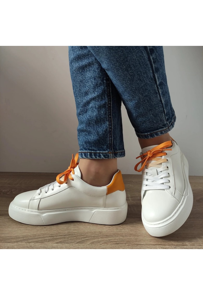 Pantofi Casual Dama Rb2235-10 Albi Cu Galben - Alb + Galben - Alb/Galben