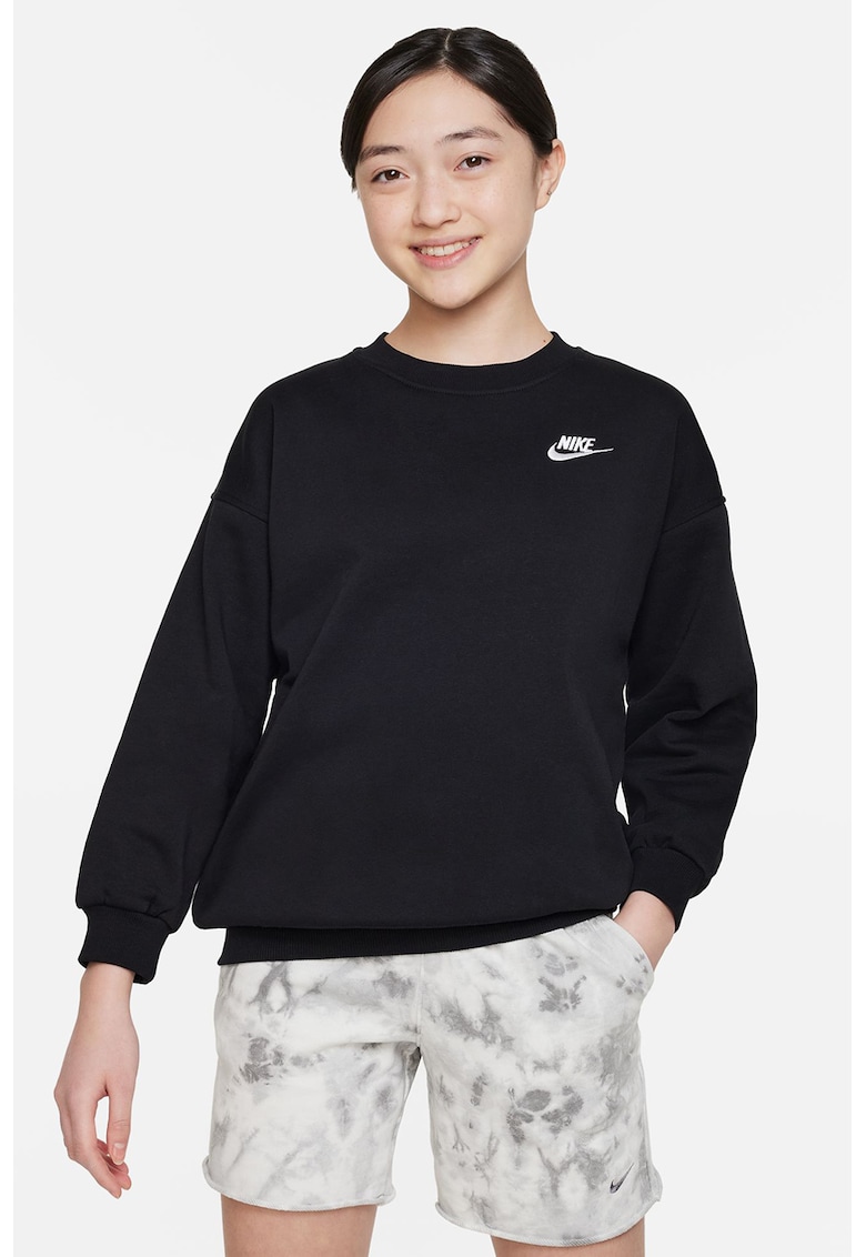 Bluza de trening supradimensionata cu detaliu logo Club