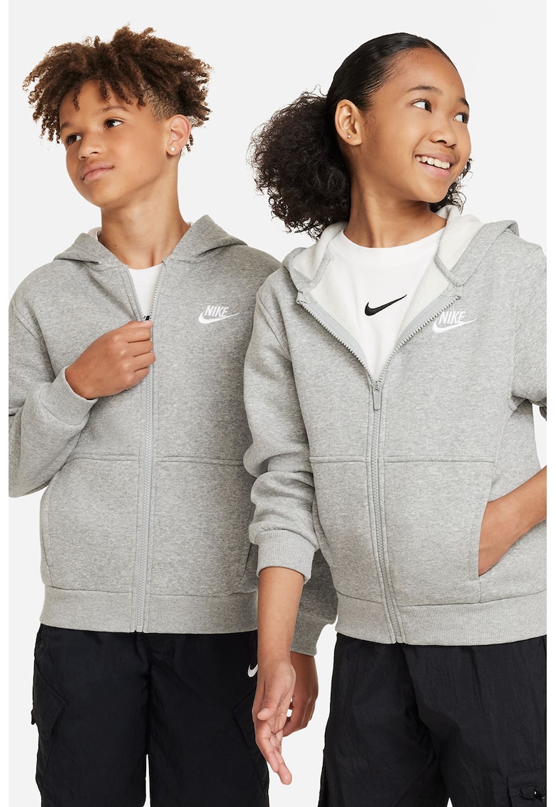 Hanorac din amestec de bumbac cu fermoar Club - Gri melange