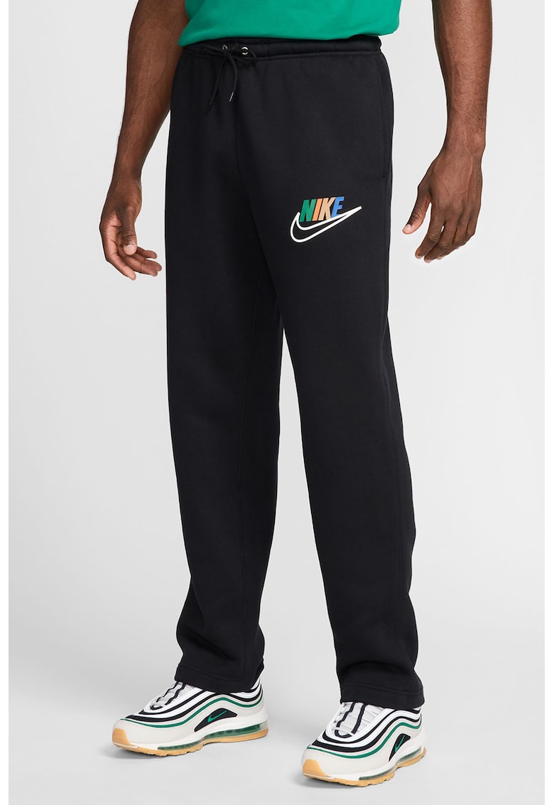 Pantaloni de trening din amestec de bumbac cu logo - Negru