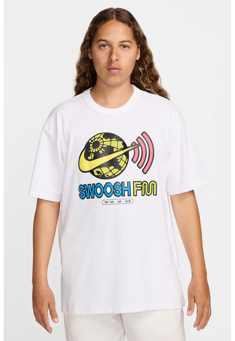 Tricou de bumbac cu imprimeu grafic - Alb