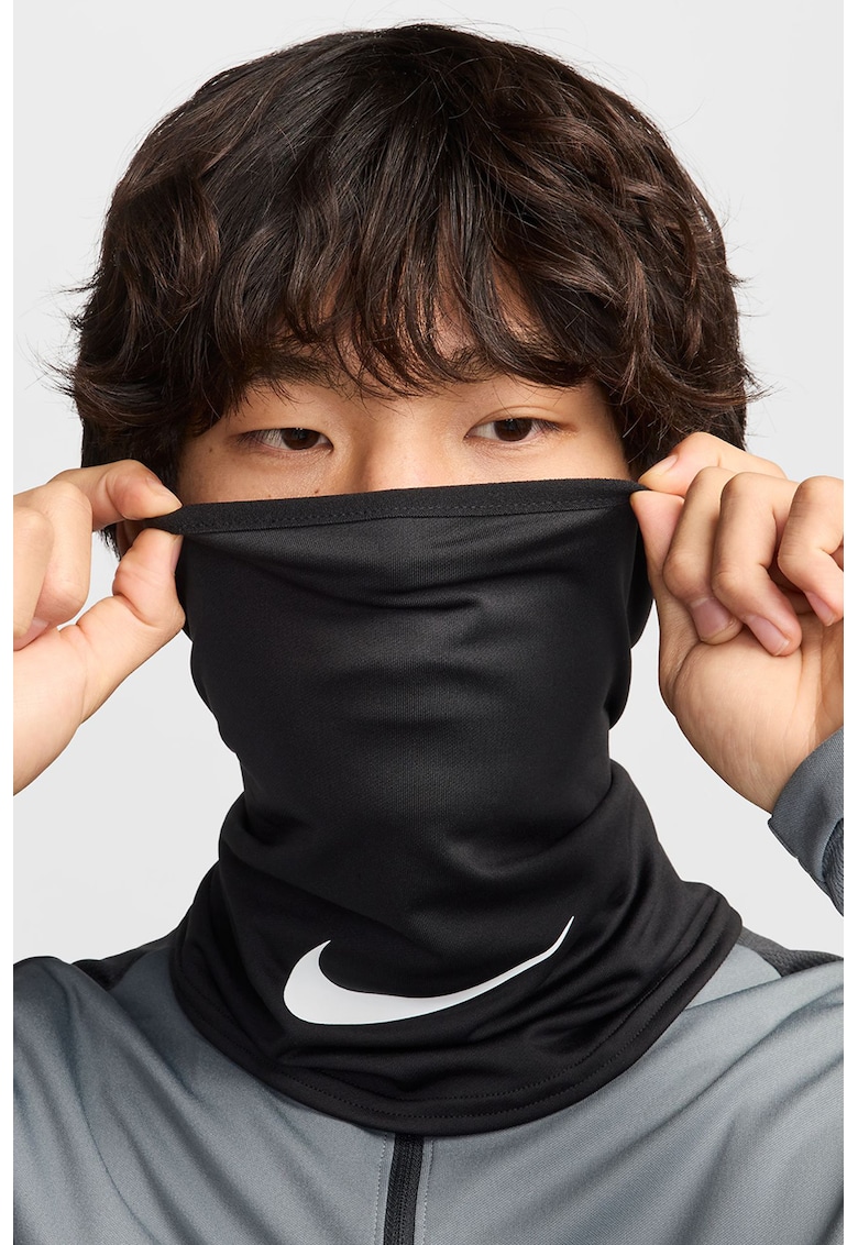 Fular circular cu logo - Alb/Negru