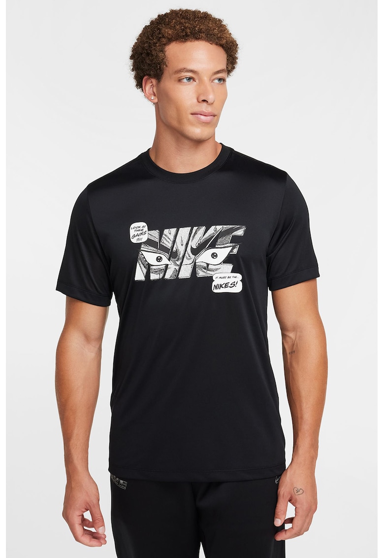 Tricou cu imprimeu logo - Negru/Gri