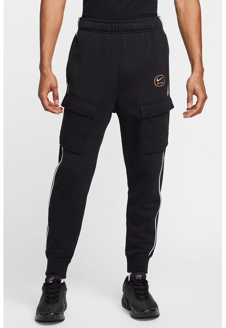 Pantaloni de trening din amestec de bumbac cu buzunare