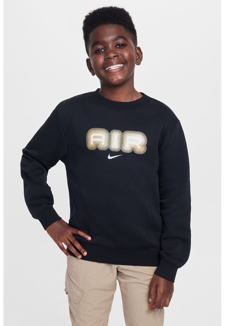 Bluza de trening din amestec de bumbac cu imprimeu logo - Negru