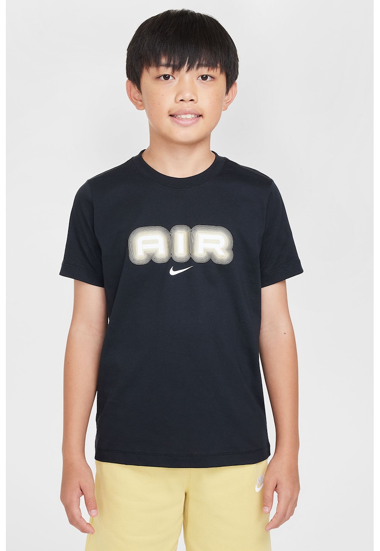 Tricou de bumbac cu imprimeu logo - Negru