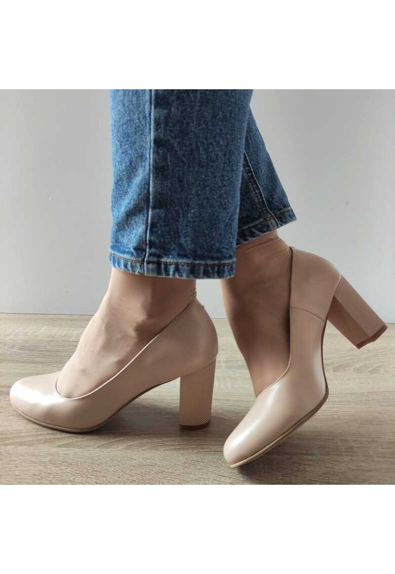 Pantofi Eleganti Dama 23336 Ivoar + Toc Foro - Beige
