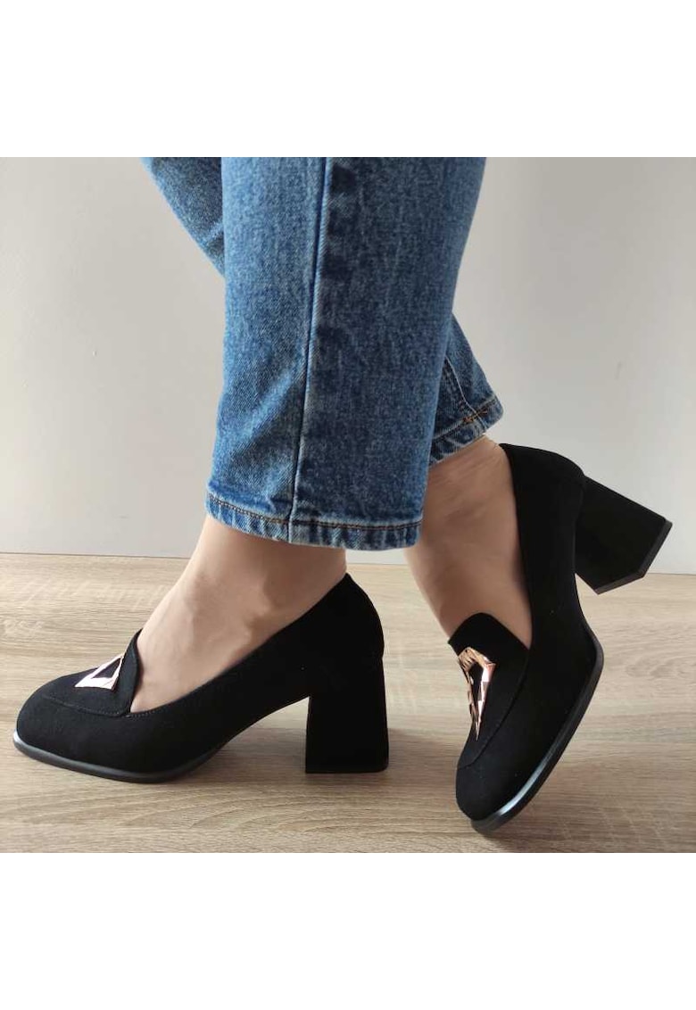 Pantofi Eleganti Dama 9572 19 Negri Velur - Black