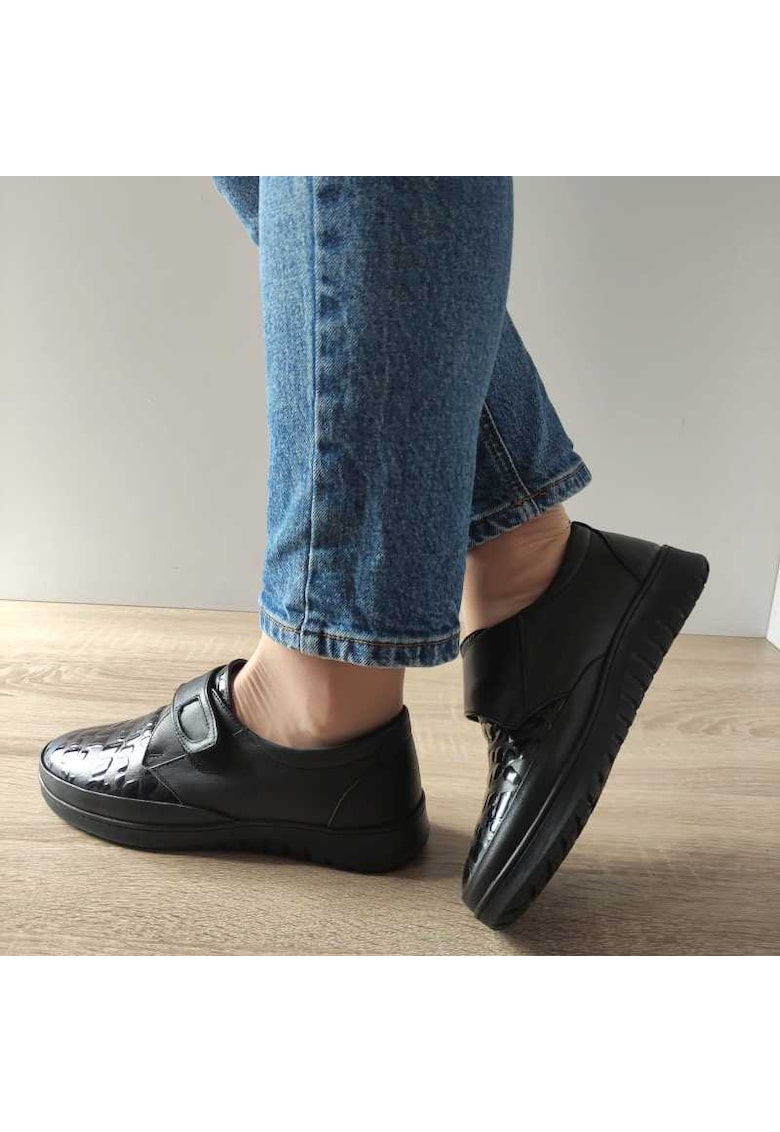 Pantofi Casual Dama H-0010 Negri + Croco - Black