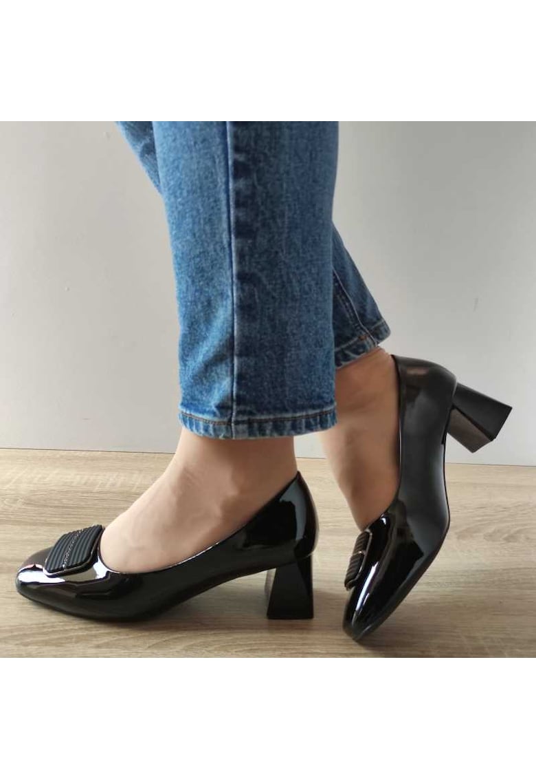Pantofi Eleganti Dama Tp2377-6 Negri Lac - Black - Negru - FORMAZIONE - imagine 1