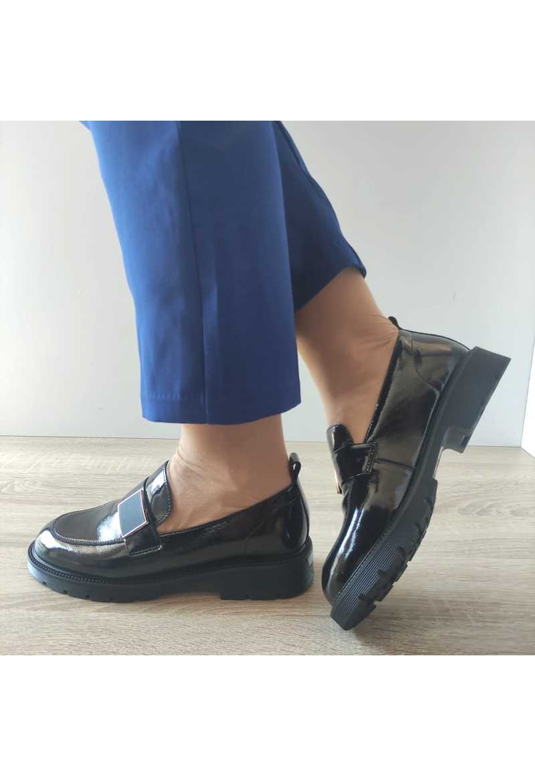 Pantofi Casual Dama 400007 01-L Negri Lac - Negru