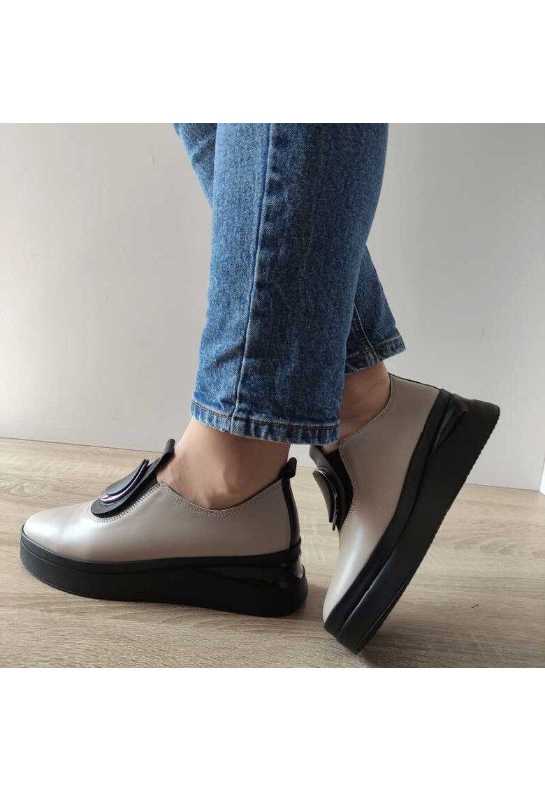 Pantofi Casual Dama 061 2450 Visione + Negru - Bej - Bej