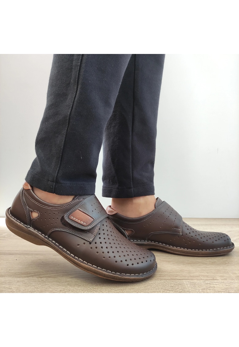 Pantofi Perforati Casual Barbati 98383 Maro Inchis - Brown