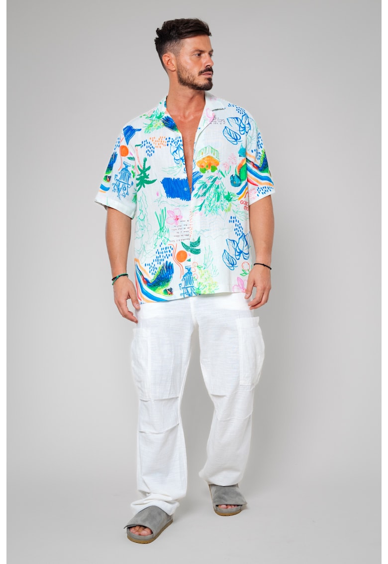 Pantaloni lung Oversized White 12127