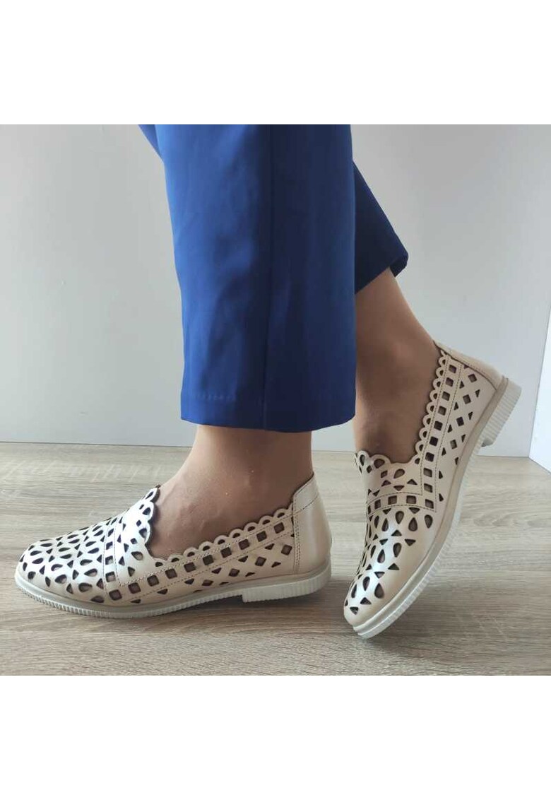 Pantofi Perforati Dama 106 Bej Sidef - Beige - Bej