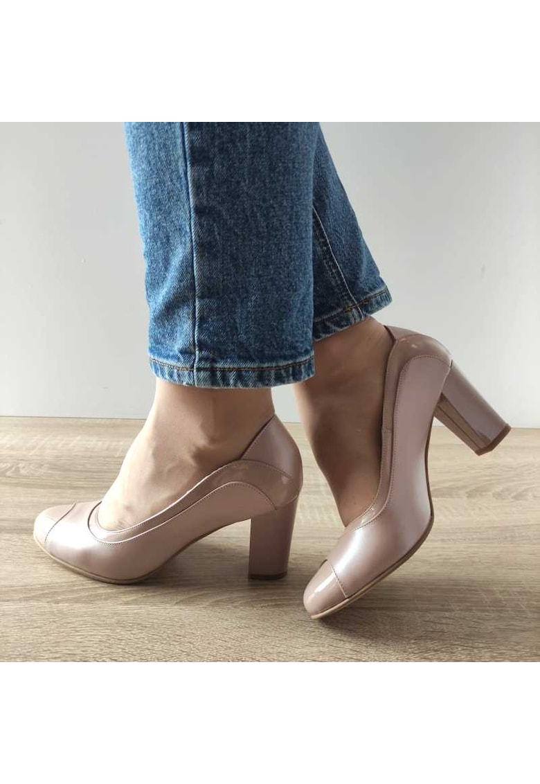 Pantofi Eleganti Dama 736 Grej - Beige