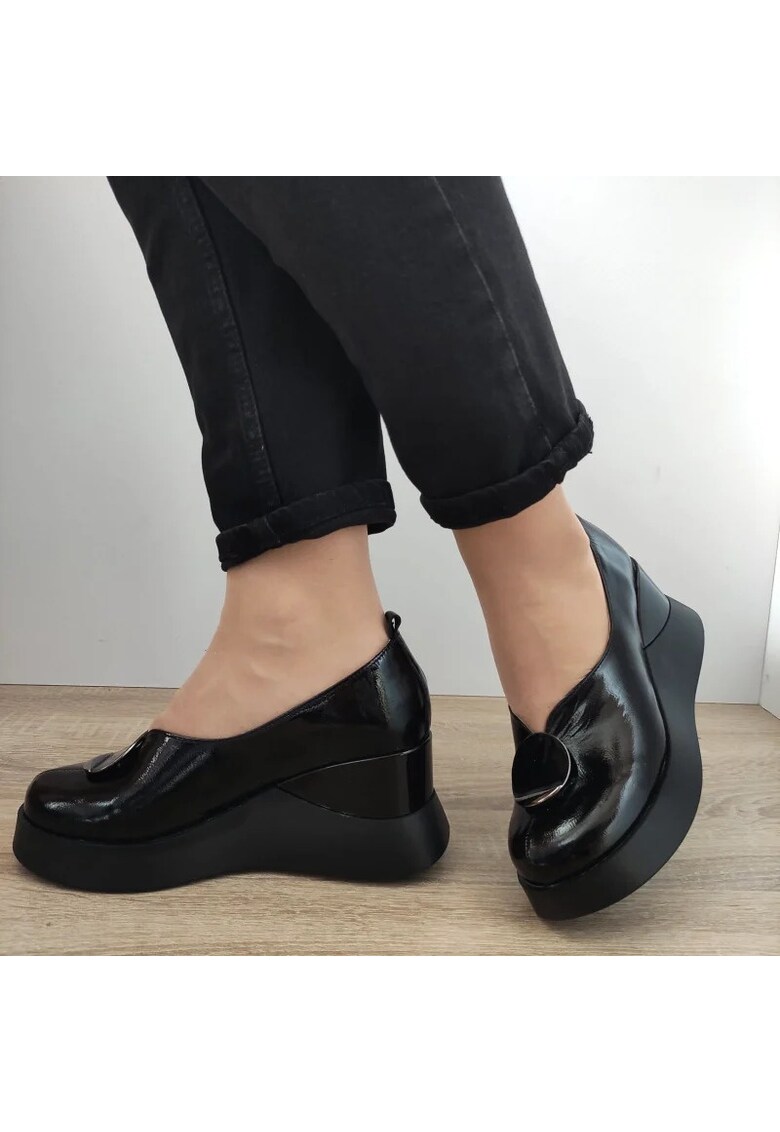 Pantofi Casual Dama 1444-3 Negri Lac - Black