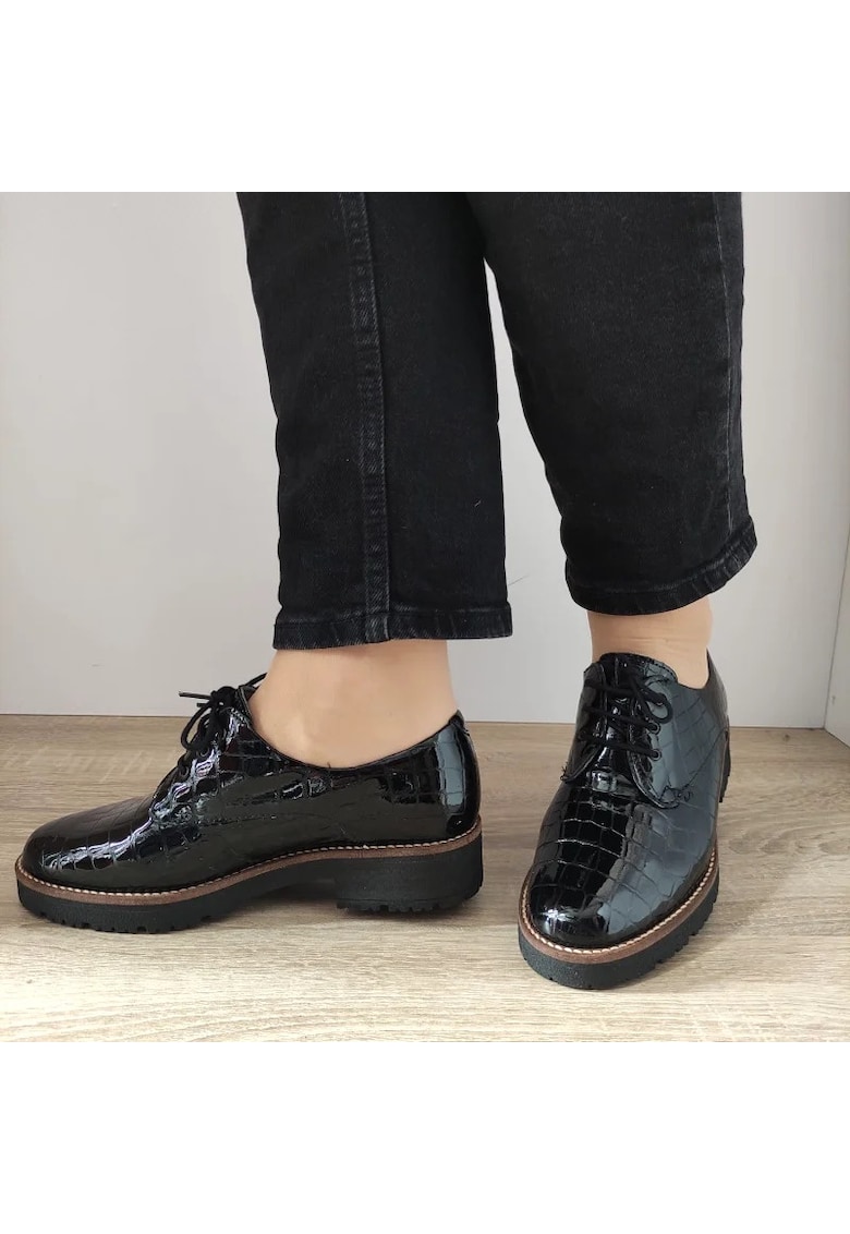 Pantofi Casual Dama 10081 Negri Croco - Black