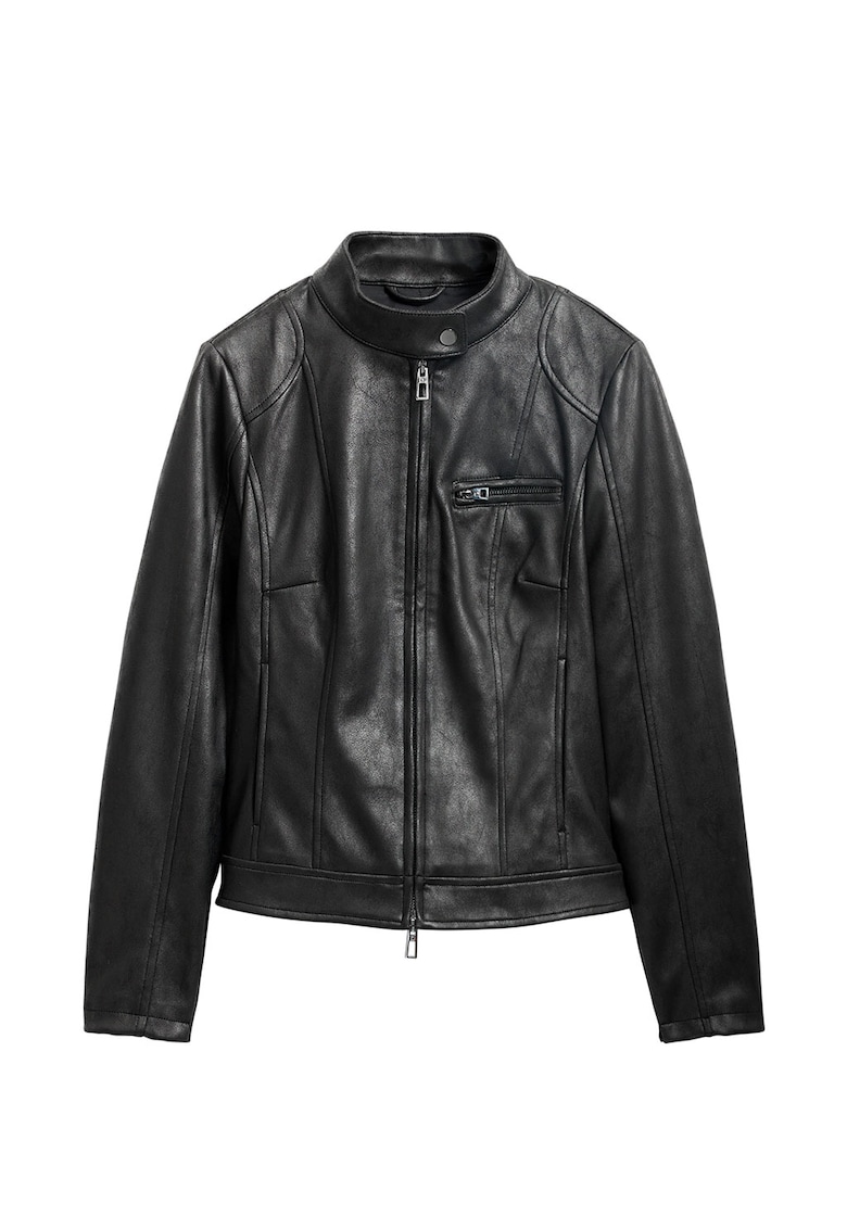 Jacheta cu model uni si buzunare oblice