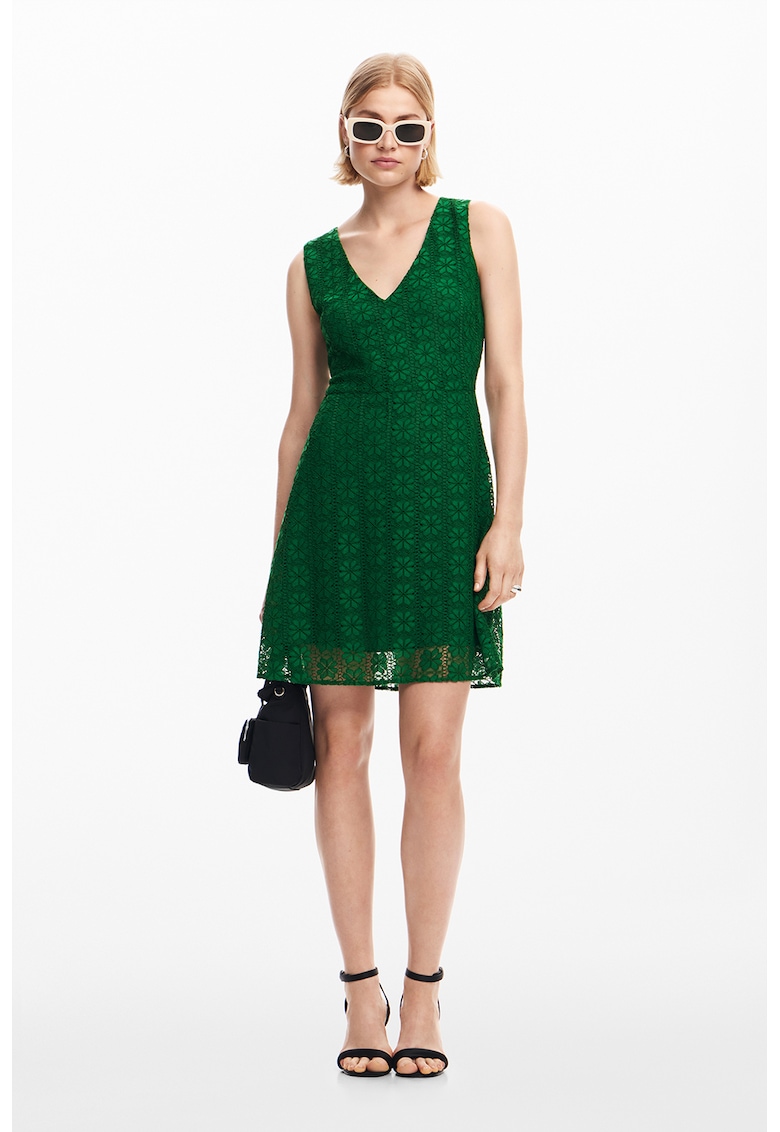 Rochie scurta cu dantela cu model floral