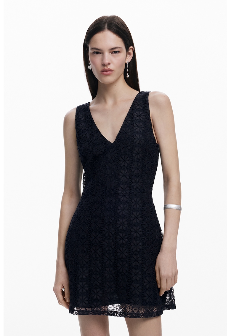 Rochie scurta cu dantela cu model floral