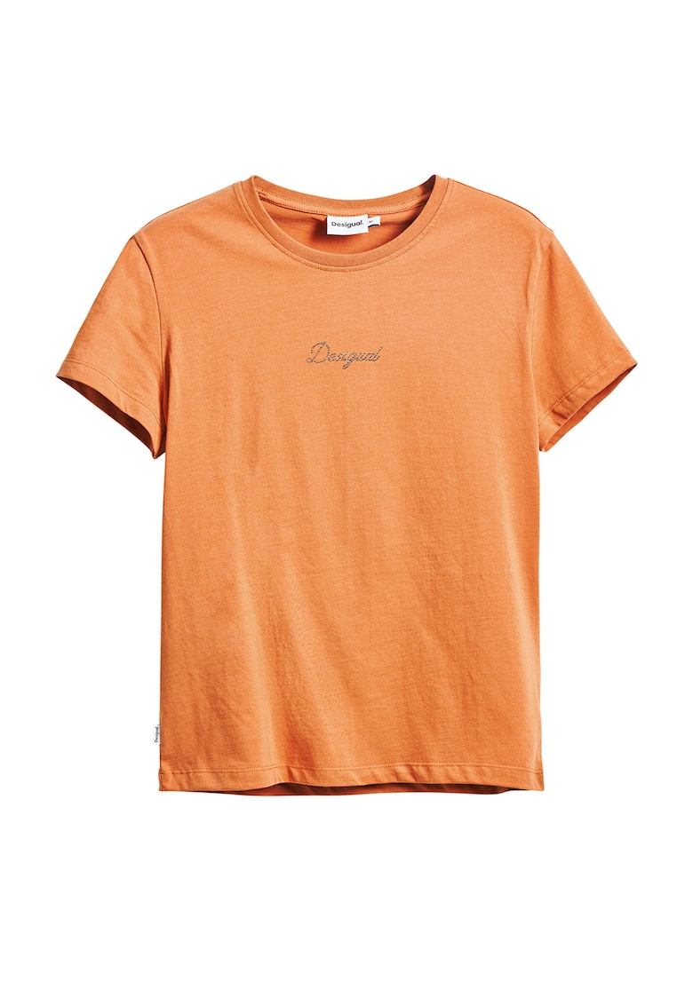 Tricou cu imprimeu logo - Portocaliu stins