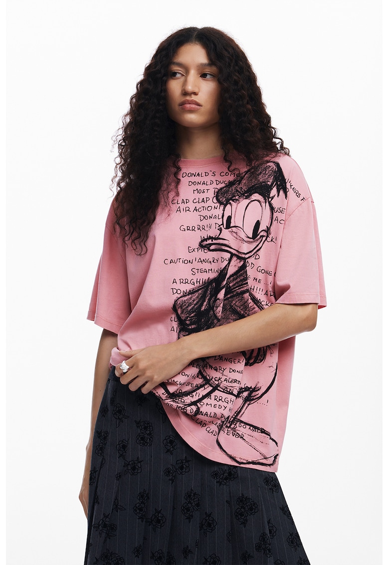 Tricou din bumbac cu imprimeu cu Donald Duck