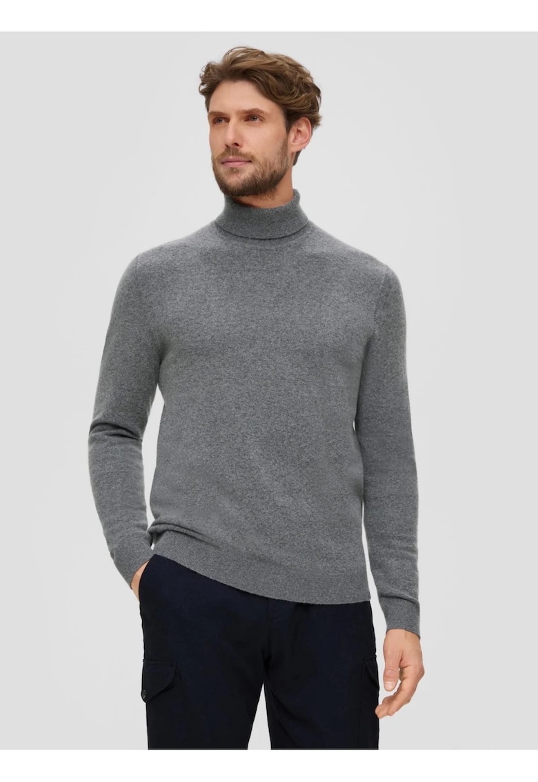 Pulover barbati cu guler inalt - din amestec de lana si alte materiale -
